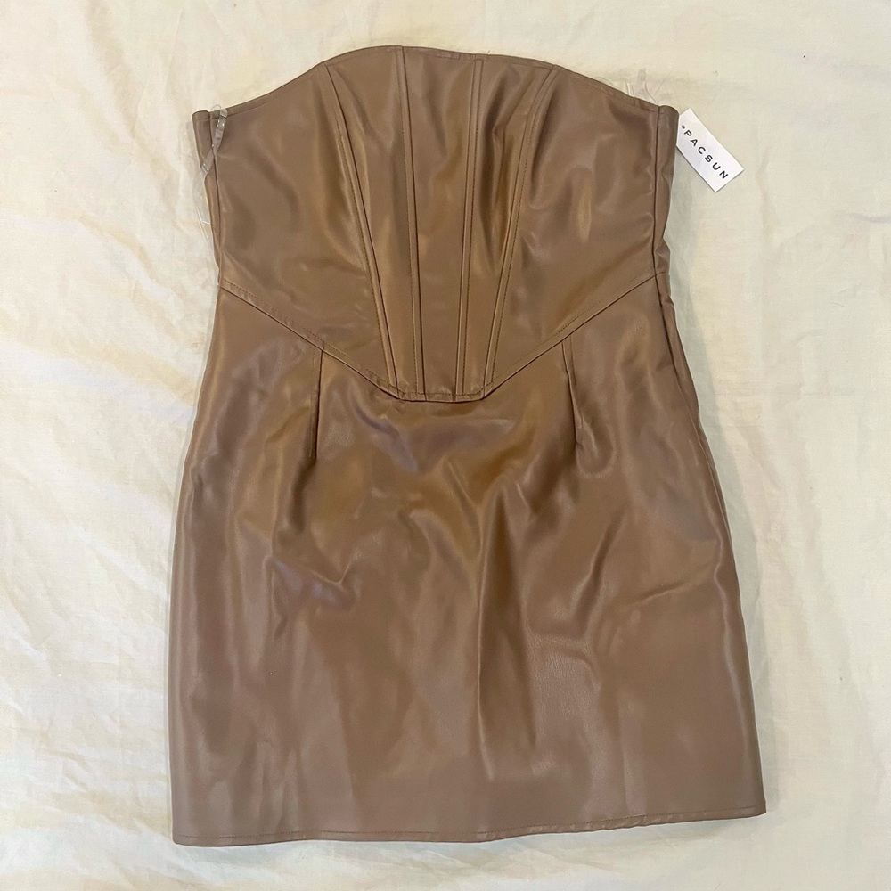 Pacsun brown leather dress
